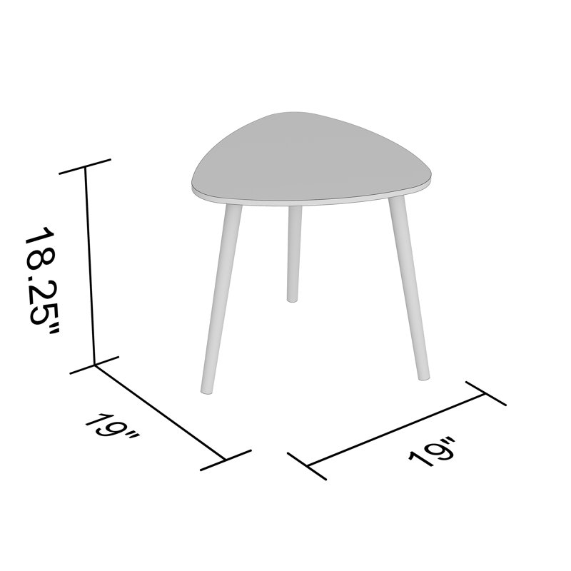 Table d'appoint. Table de bout salon. Table de chevet ou table de chevet. Petite table d'entrée avec base blanche