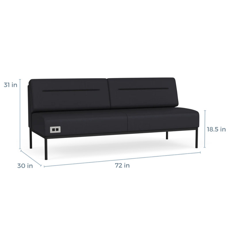Canapé Darsey, Avec alimentation, Noir, Noir Patriot Plus
