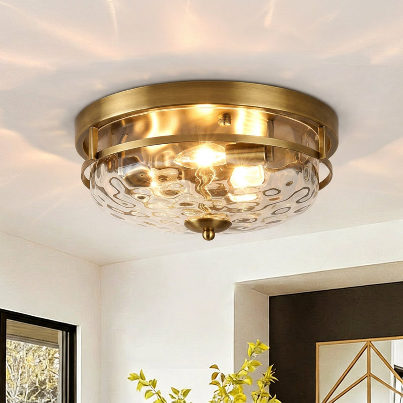 Plafonnier encastré 4 lumières Modern, Laiton