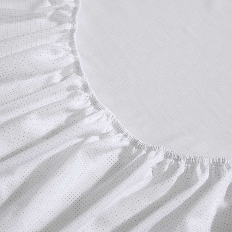 Queen Micro Dot Beige Cotton Sateen Sheet Set