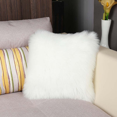 Evers White Square Throw Pillow Cover