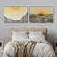 «Yellow Sunrise Abstract Ocean Nautical Coastal Llustrations» 2 pièces-100135972-100135975