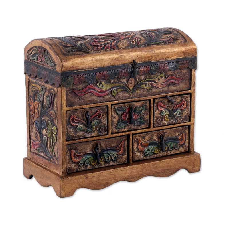 Boîte à bijoux antique brun clair