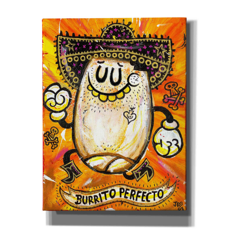«Iba Burrito Perfecto» par Jorge R. Gutierrez, reproduction sur toile tendue, L 12 po x H 16 po