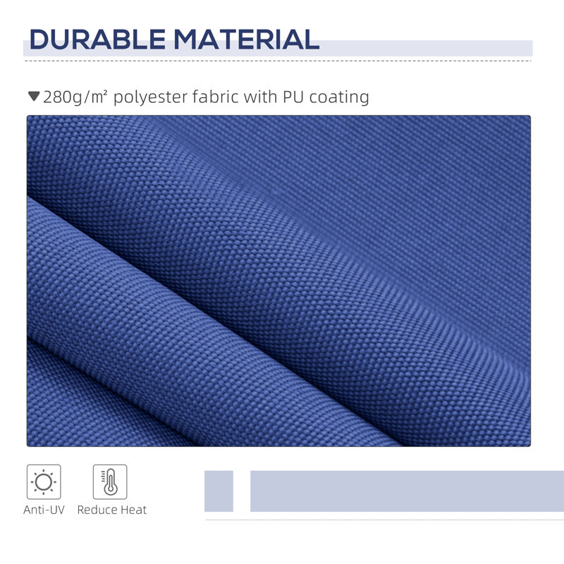 Outsunny 155.5'' W x 59.75'' D Polyester Cover Retractable Patio Awning, Dark Blue