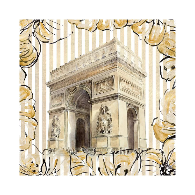 Golden Paris II by Lanie Loreth - Wrapped Canvas Painting, 30.48 cm H x 30.48 cm W