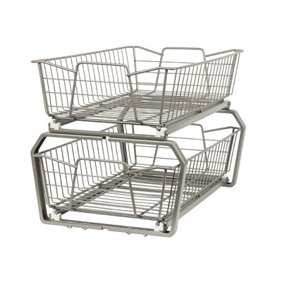 Two-Tier Nickel Pull Out Cabinet Organizer