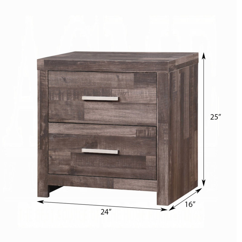 Table de chevet à 2 tiroirs en chêne foncé, une esthétique moderne et épurée
