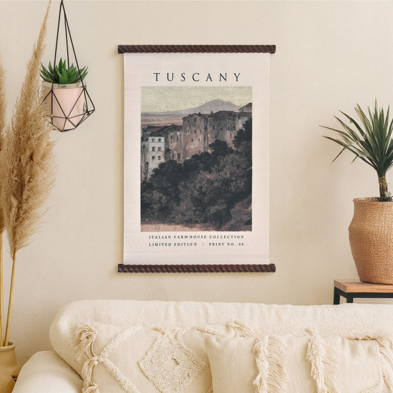 Décoration murale tapisserie paysage toscan Tuscany Boho