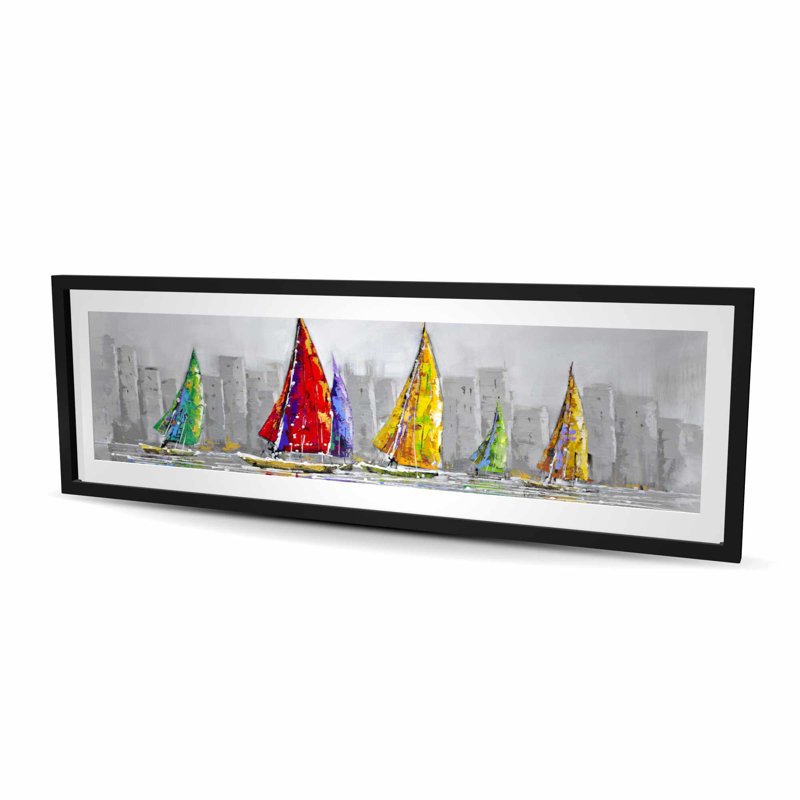 Sailboats in the Wind | Cities Marine Framed Matted Print