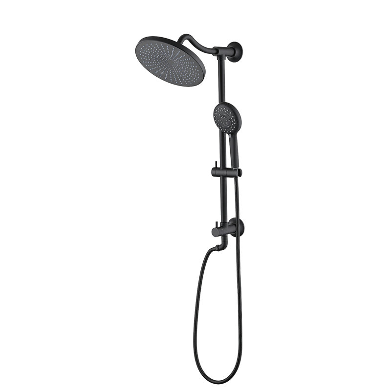 Pomme de douche combinée à 5 réglages avec système de douche à main et barre de douche