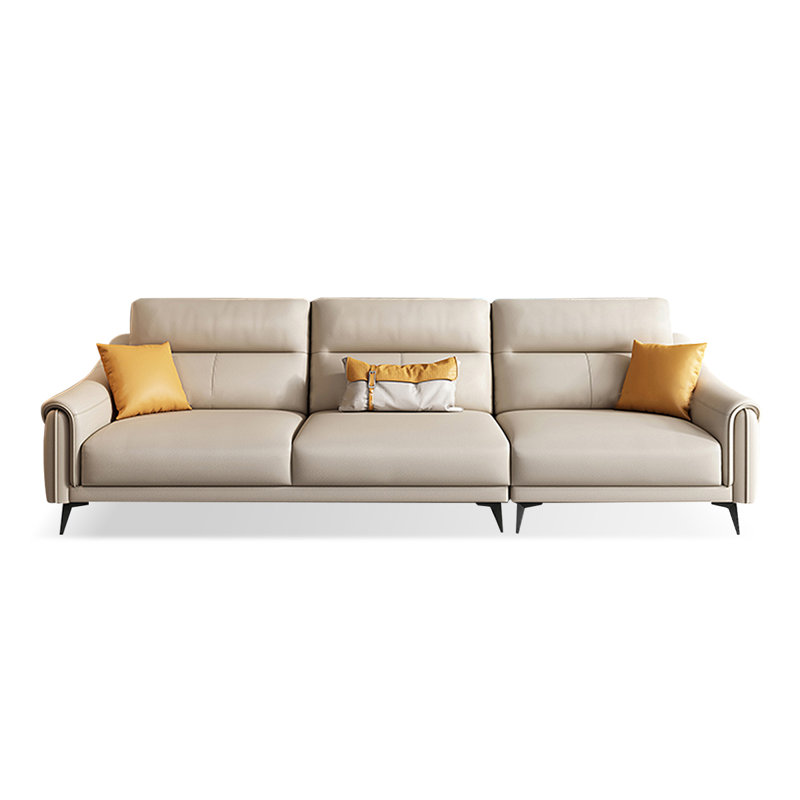 Canapé modulaire en cuir véritable kaki