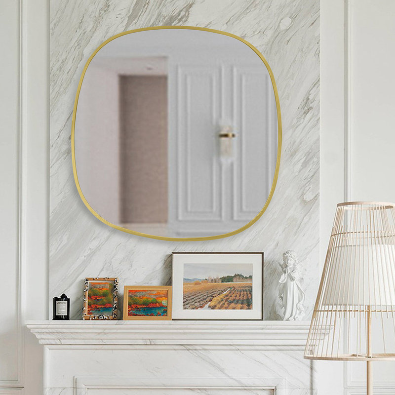 Deborahh Metal Mirror, 28" x 28", Gold