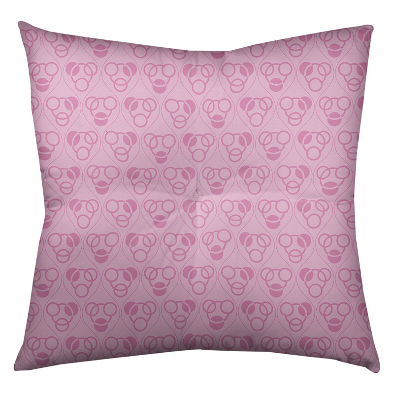 Coussin de sol classique à motif de cercles et de vagues, 30 po x 30 po, Rose
