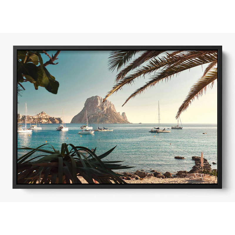 "Es Vedra", H 42 po x l 62 po, Noir, Impression encadrée sans passe-partout