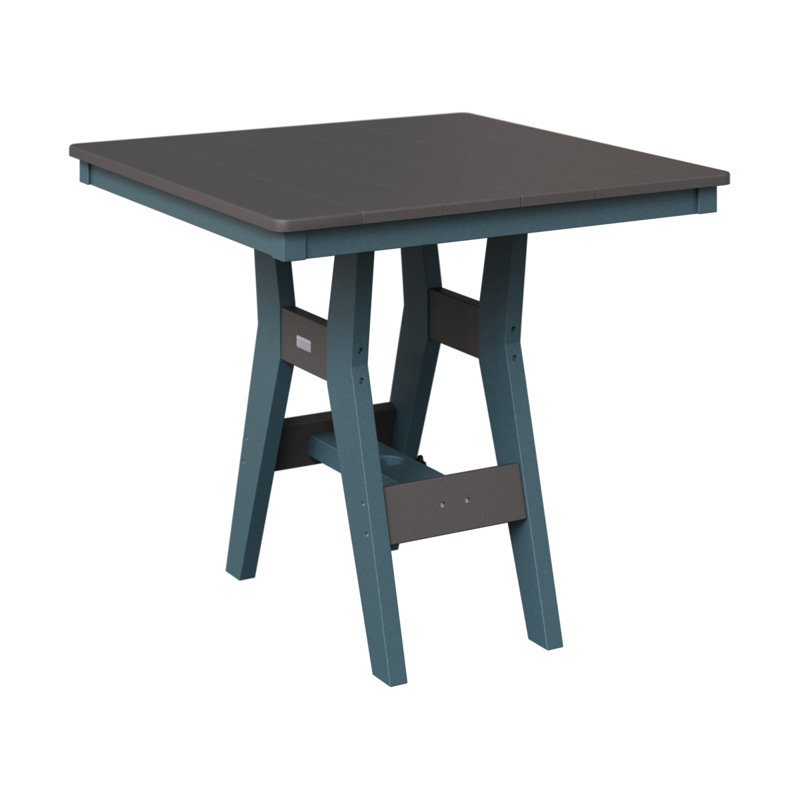 Harbor Outdoor Square Dining Table, Smoke Gray, 30.37" H x 33" W x 33" D, Slate