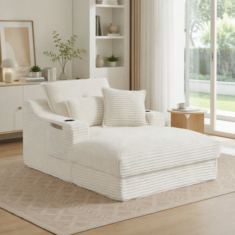 Canapé à compression moderne de 47,2 po, méridienne unique rembourrée pour salon, chambre à coucher, appartement et bureau