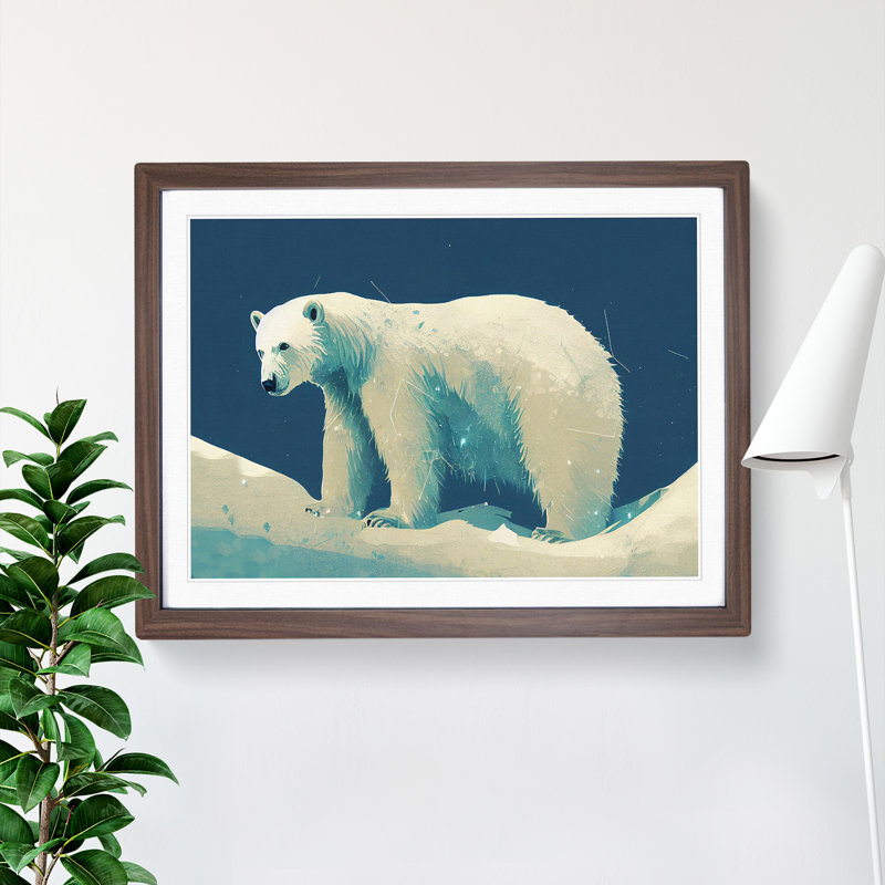 Polar Bear Vol.3 - Framed Print, Walnut, 25cm H x 34cm W x 2cm D