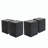 Wood-Look Square-Column MGO End Table, H18",Wood-Like Distressed Finish, Mix with Different Heights, Indoor Outdoor Use,Black Color-611307651