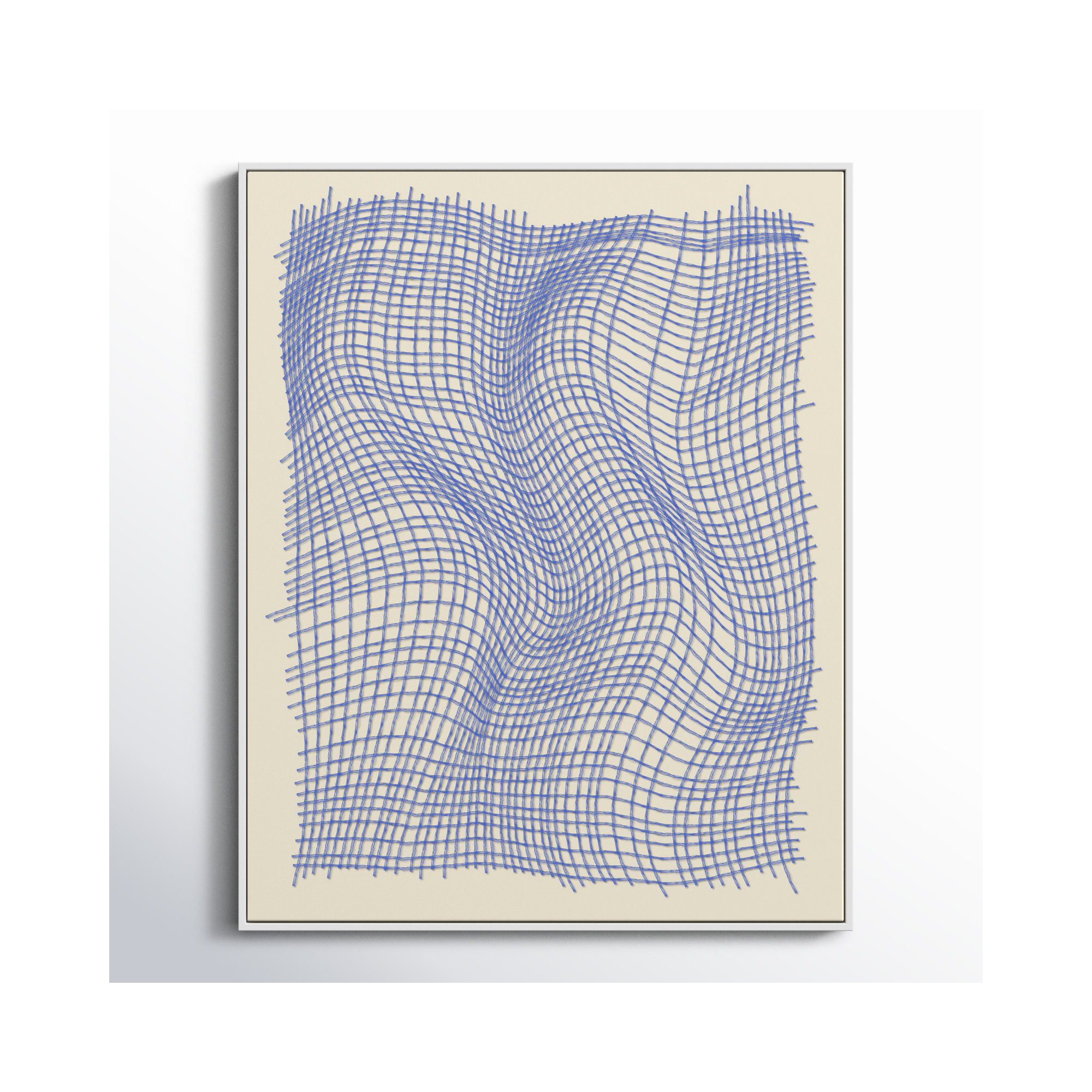 Netting 3 by Jacques Pilon, 25" H x 20" W x 1.25" D, White Single Structure Framed Canvas