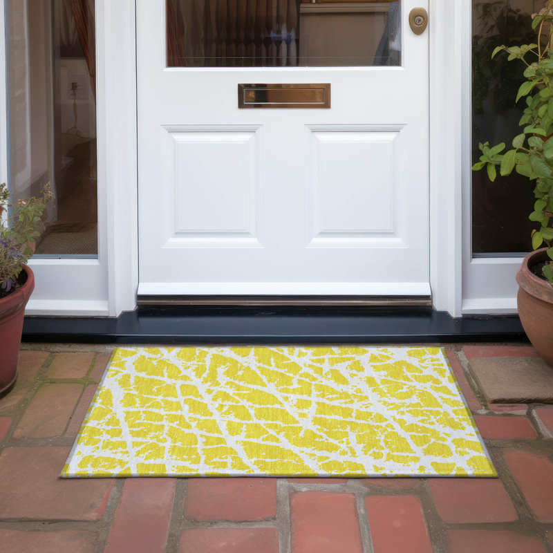 Tapis intérieur / extérieur Kyrie avec envers antidérapant, Rectangle 1 pi 8 po x 2 pi 6 po