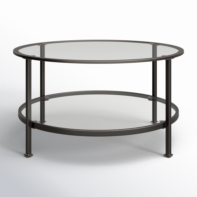 Eiffe Glass Top Coffee Table, Bronze
