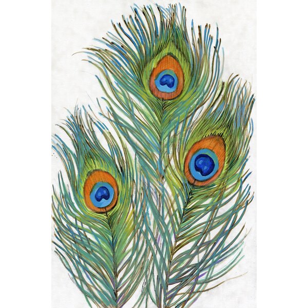 Bungalow Rose Vivid Peacock Feathers II | Wayfair