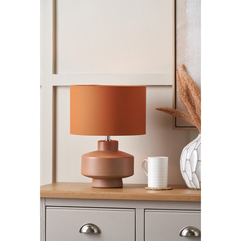 Ceramic Table Lamp, Red, Orange/Brown