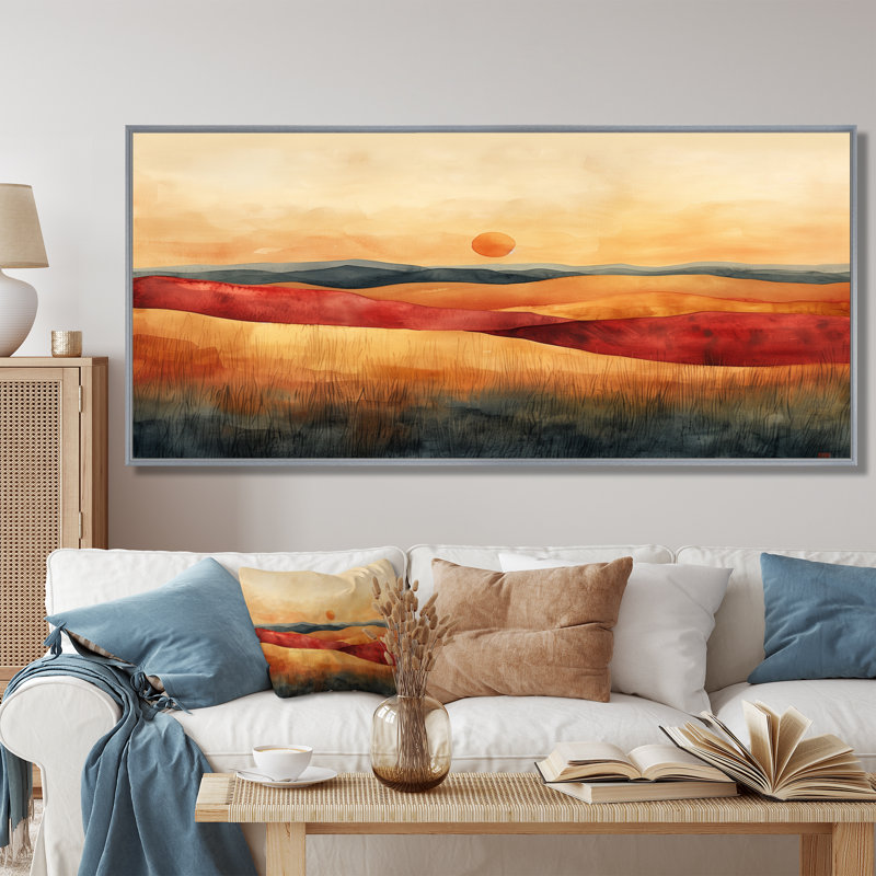 Chea - salon d'art mural campagne, White Floater Framed, H 28 po x l 60 po