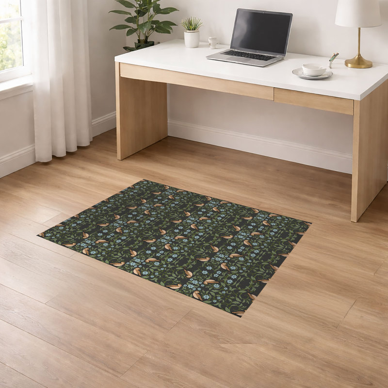 Tapis de bureau léger et antidérapant à profil bas Tweetie, L 84 po x P 60 po, Gris anthracite