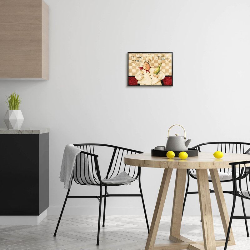 «A Very Good Year Chef Wine», art de la giclée encadrée par Dan Dipaolo, Giclée encadrée noir minuit