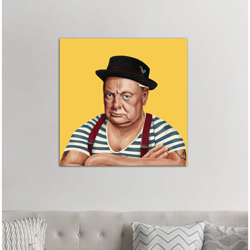 « winston churchill » par amit shimoni-impression, H 12 po x l 12 po x P 1,5 po, Toile tendue