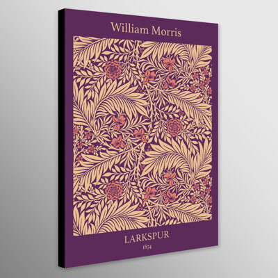 Larkspur Pattern In Purple by William Morris - Wrapped Canvas Art Prints
