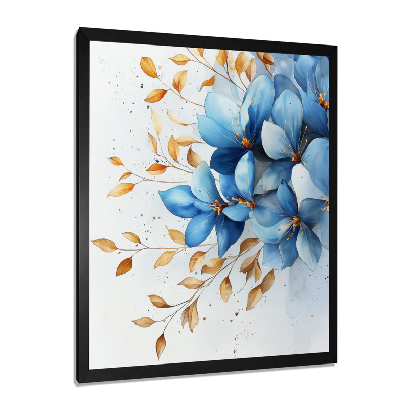 Mone - art mural floral, Noir, noir, noir, noir, H 20 po x l 12 po, Reproduction encadrée d'une seule photo