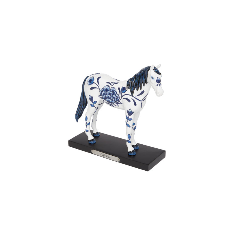 Chemin de poneys peints, cheval bleu de Delft, H 7,2 po