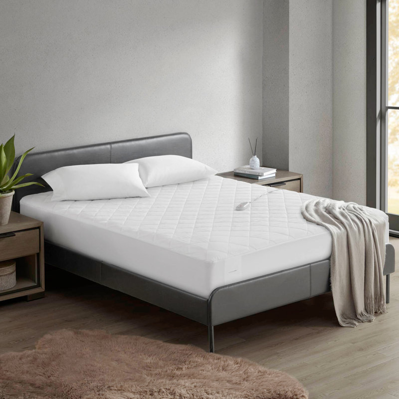1 couvre-matelas chauffant blanc, Lit simple
