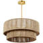 Lustre tambour 21 lumières à 2 niveaux tissé à la main à 2 niveaux avec hauteur réglable et finition laiton 21 pouces