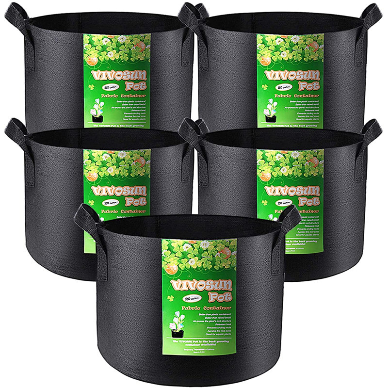 Heavy Duty Thickened Plant Grow Bags, 12" H x 16" L x 16" D