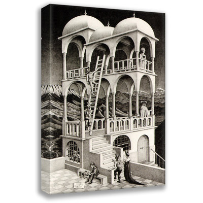 Belvedere par M.C.Escher, toile tendue avec châssis