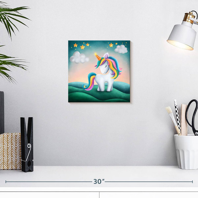 Ashelle ciel étoilé sur une licorne, H 10 po x l 10 po