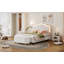 Ensemble de chambre à coucher 2 pièces avec lit plateforme tapissier en forme de fleur à DEL-653461671-653461656
