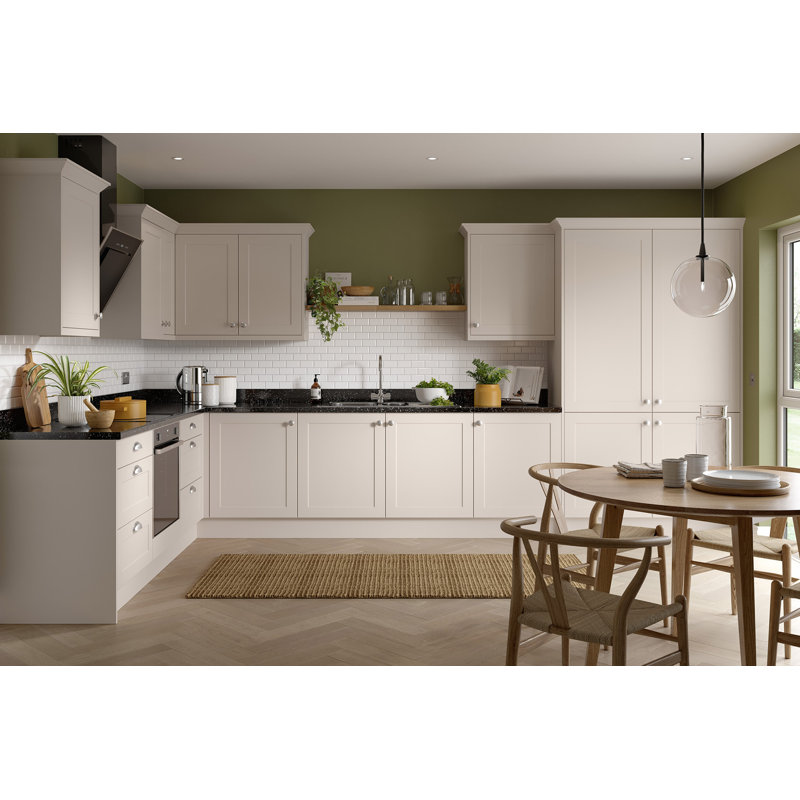 KitchenKit Flatpack Shaker Ultra Matt Wall Unit, 72cm H x 100cm W x 33cm D, Cashmere