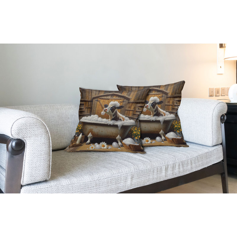 Fabric Reversible Throw Pillow, 16"H x 16"W, Square
