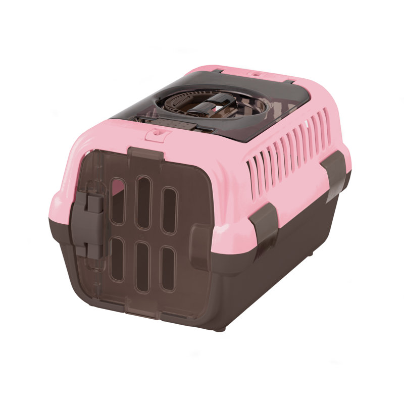 Porte-animaux double porte, H 11,2 po x l 22,4 po x P 14,4 po, Rose/brun