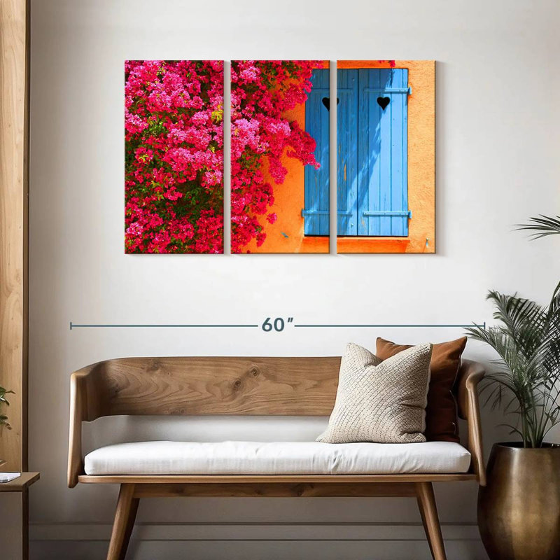 Lilie fenêtre avec des fleurs, H 28 po x l 45 po