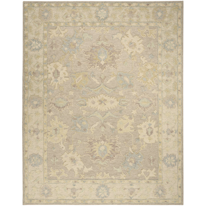 Farber 7'9" x 9'9" Taupe Ivory Vintage Indoor Rug, Rectangle 8'6" x 11'6"
