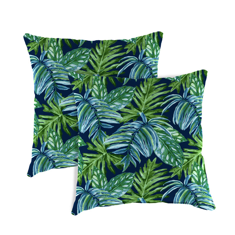 Sunbrella Outdoor Throw Pillow, Gray Damask