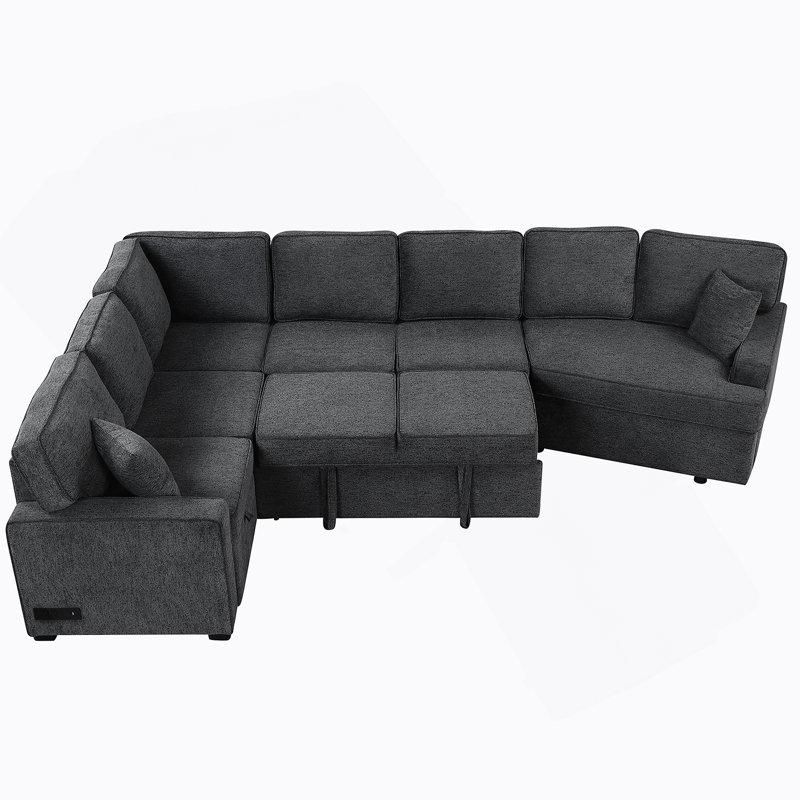 Canapé en chenille, Noir bleu