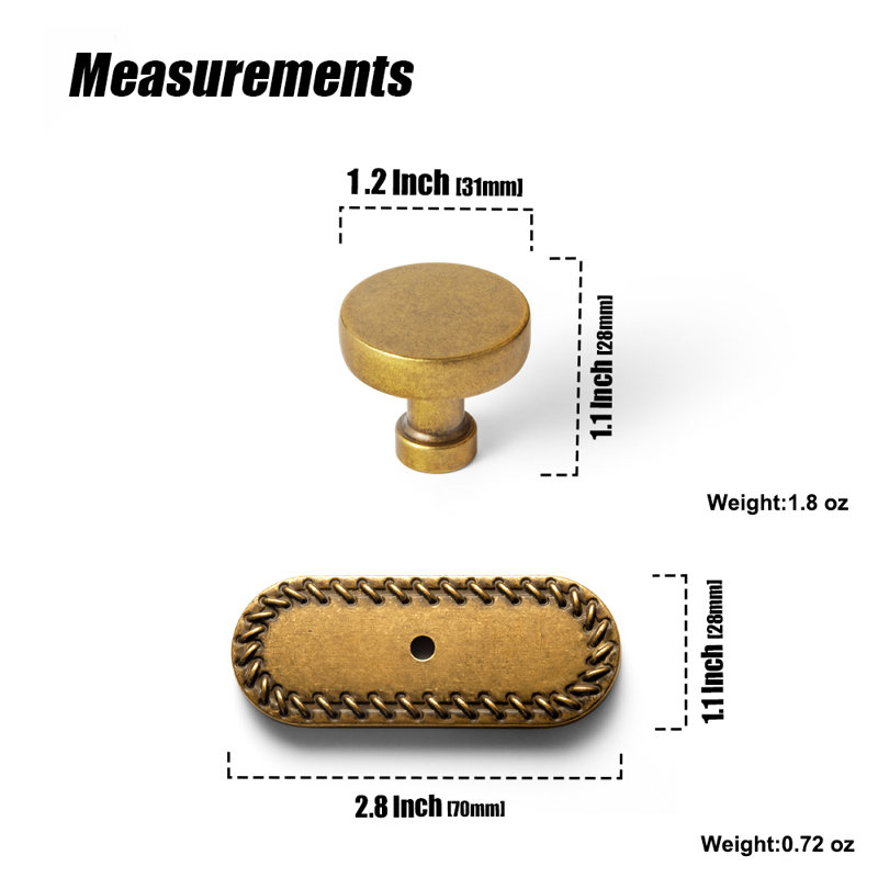 1.2" Diameter Mushroom Knob With Backboard
