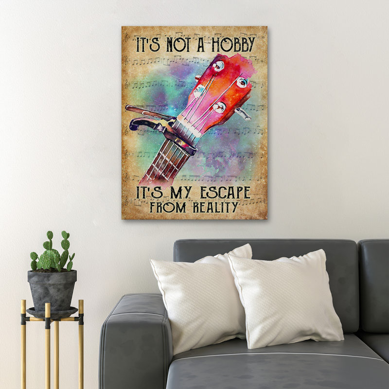 «Guitare sur mélodie», impression sur toile tendue, H 36 po x l 24 po x P 2 po